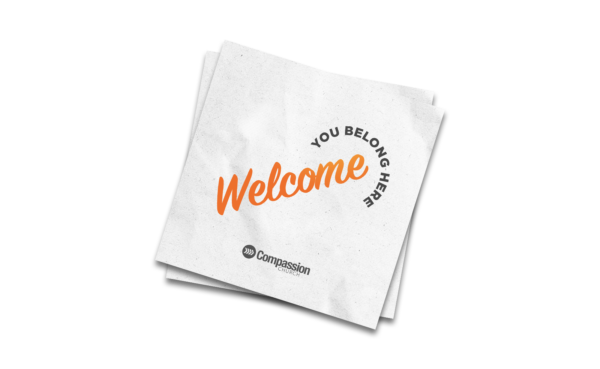 Welcome Pop Sign - Stained Red Printing