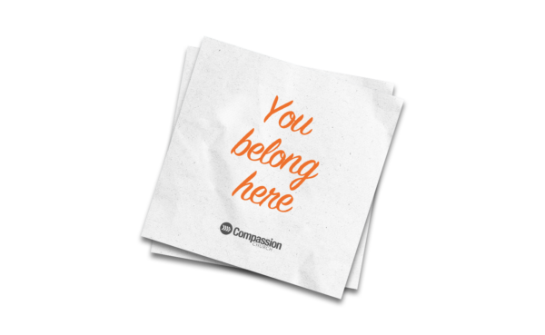 You Belong Here Pop Sign - Stained Red Printing